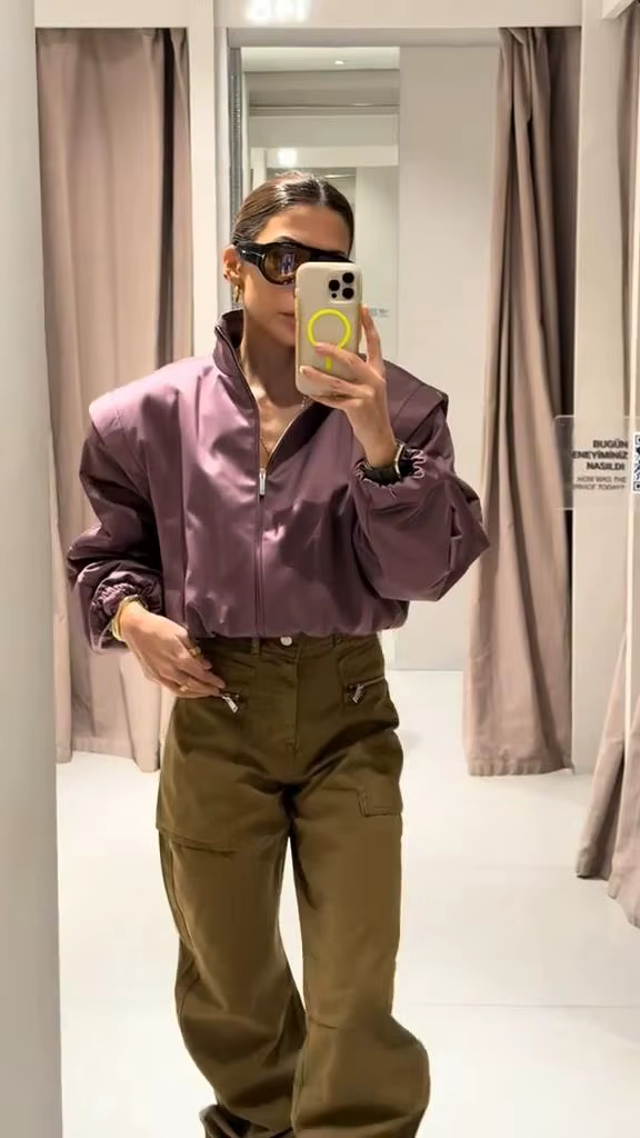 Veste matelassée unie violette pour femme