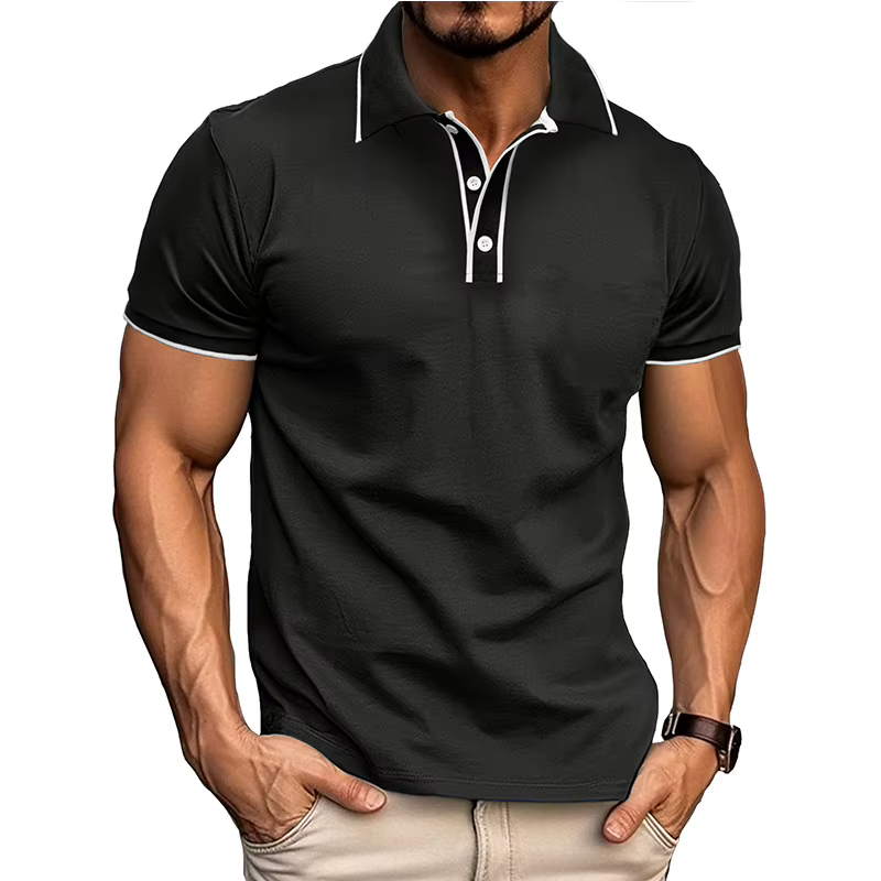 Polo à manches courtes pour hommes européens et américains