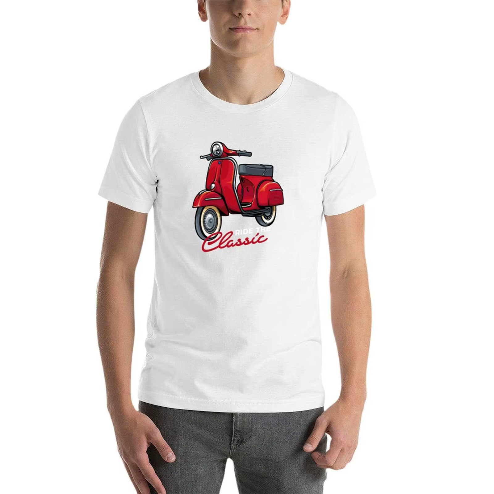 Italie classique Scooter cyclomoteur vélo rétro amour Vintage T-Shirt homme décontracté