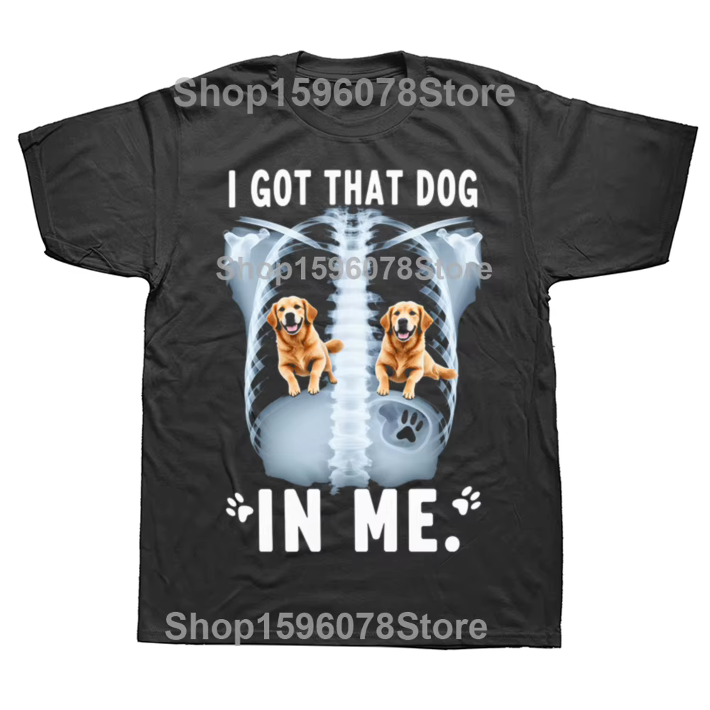 T-shirt drôle Golden Retriever « I Got That Dog in Me » Xray – T-shirt décontracté ample et oversize pour homme et femme, style streetwear