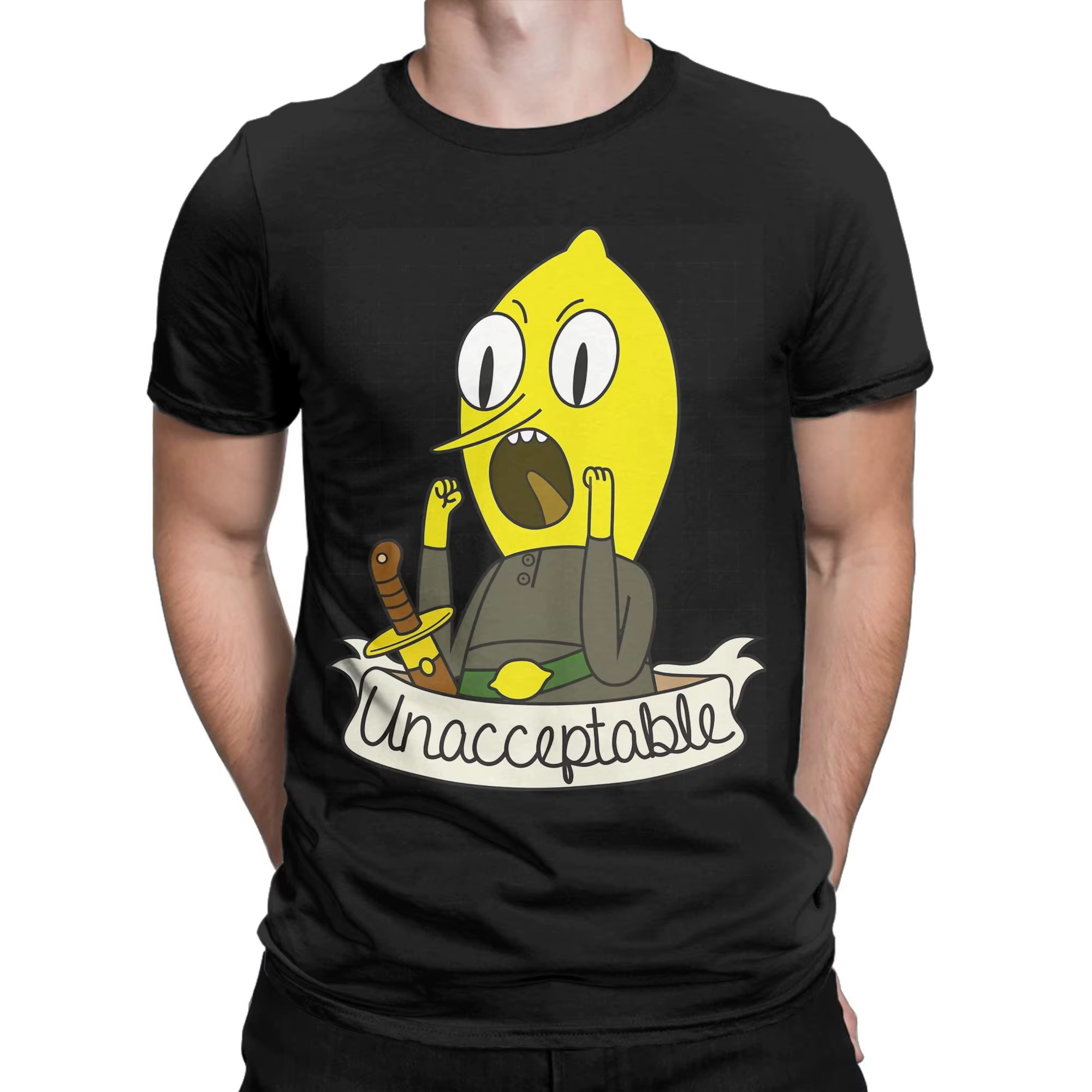 Lemongrab T-Shirts pour hommes amusant 100% coton t-shirt col rond manches courtes