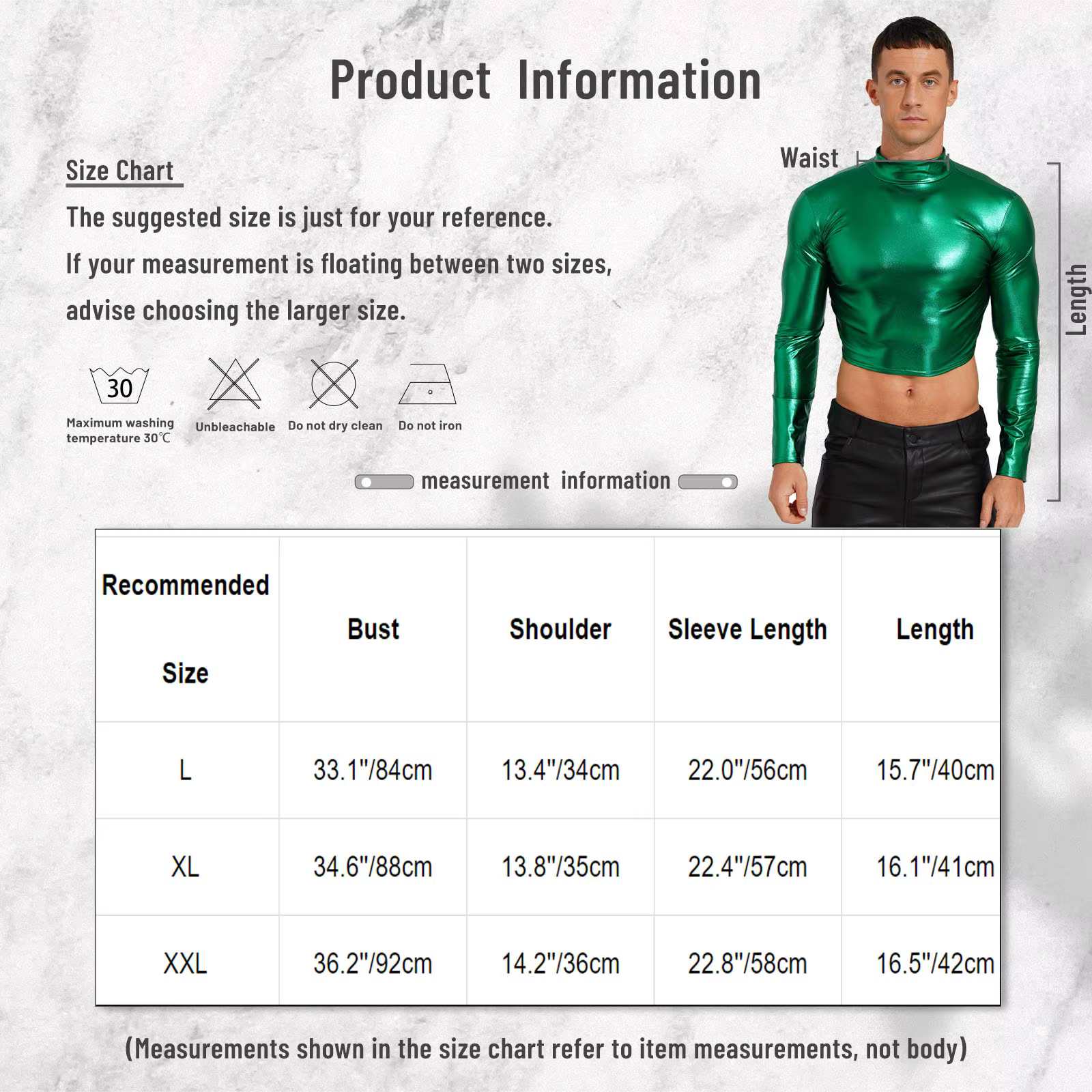 T-shirt métallique brillant pour hommes