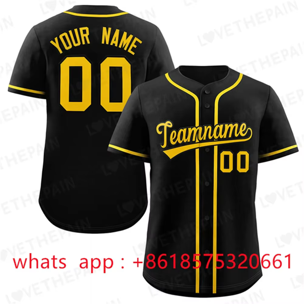 Maillot de baseball brodé personnalisé pour homme