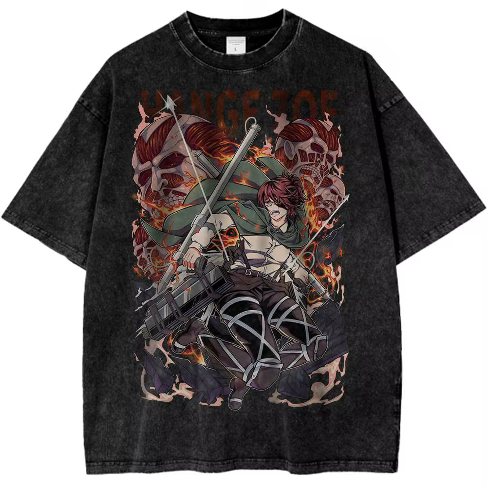 Hange Zoe impression T-shirt Anime attaque sur Titan coton
