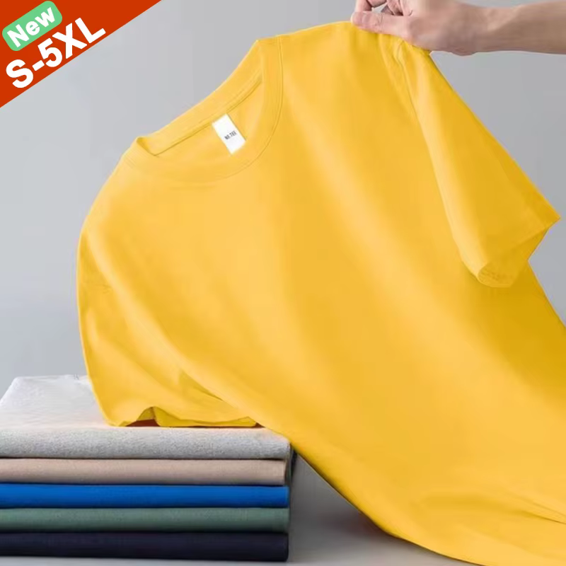 Offre spéciale T-Shirts d'été hommes femmes coton t-shirt mâle Simple solide