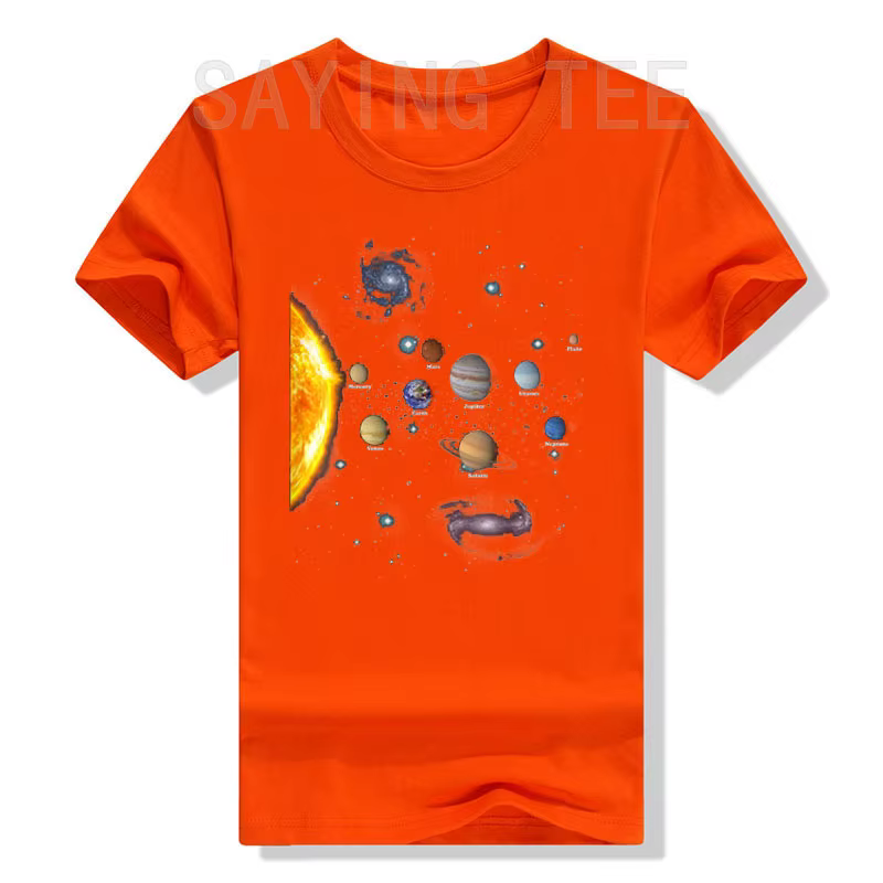 T-shirt du système solaire pour garçons et filles
