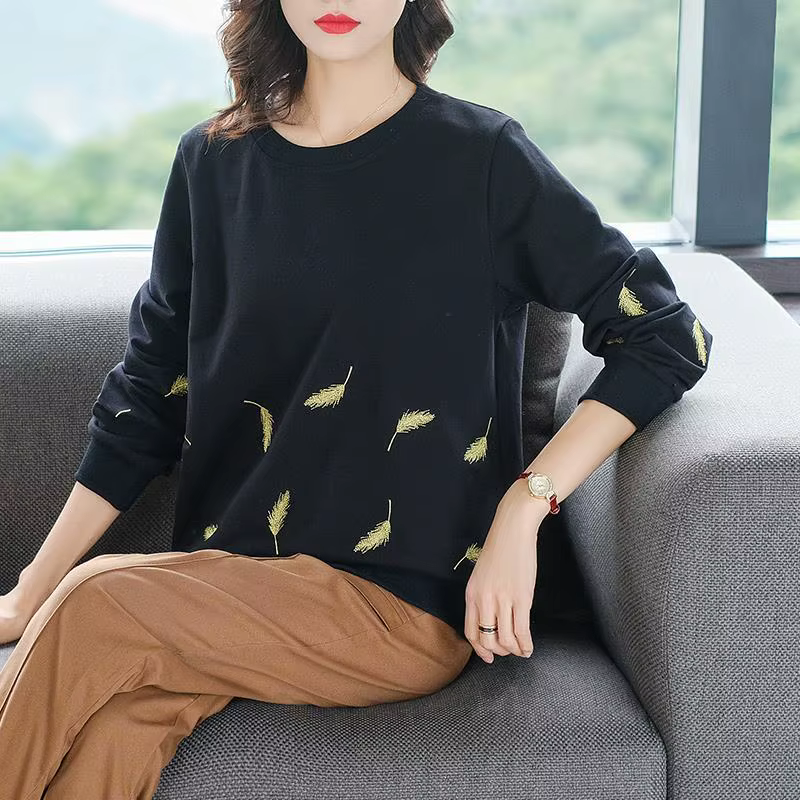Sweat-shirt noir pour femmes