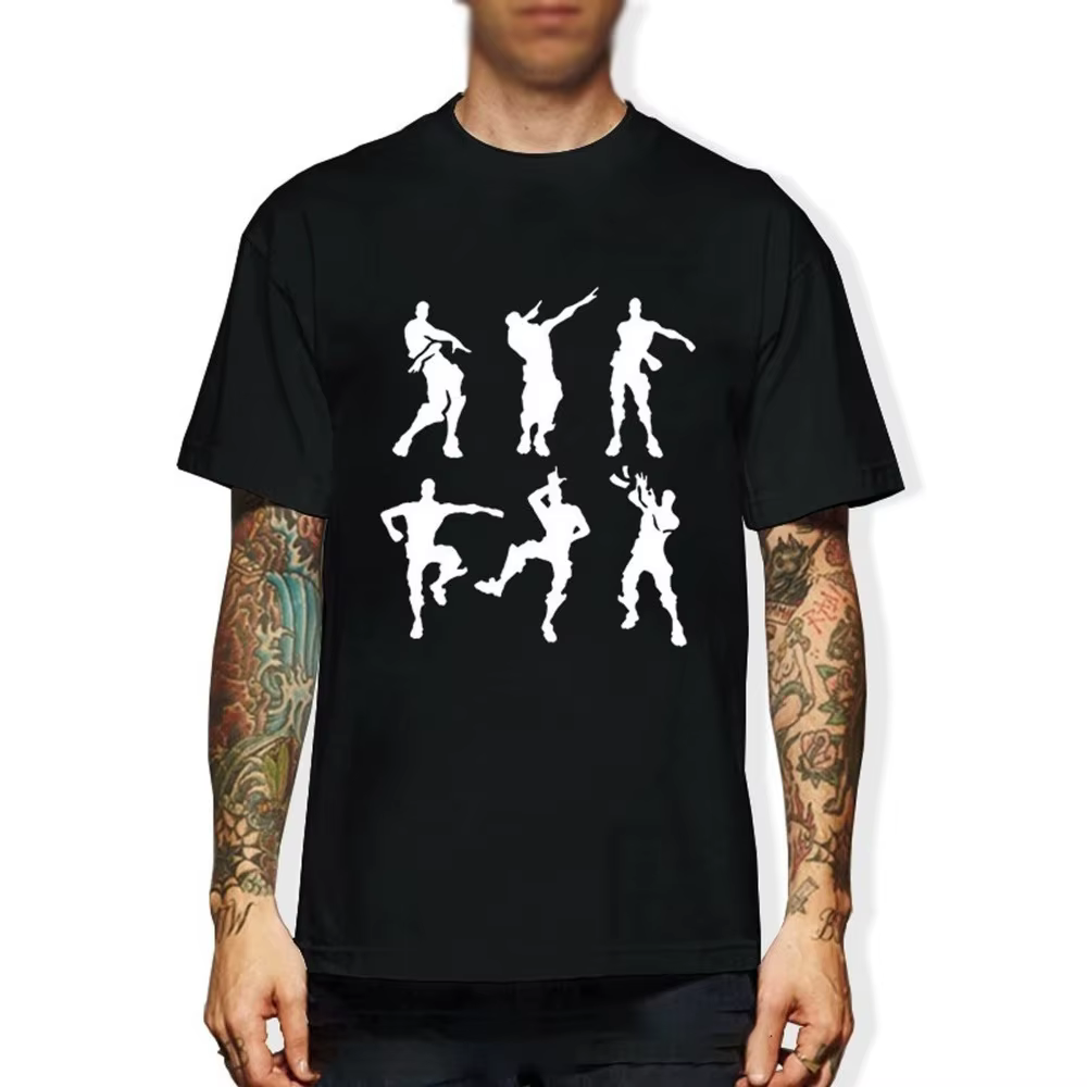 2025 nouvelle vente chaude Fortniter célébrations T-Shirt adulte hommes jeu danse Discout