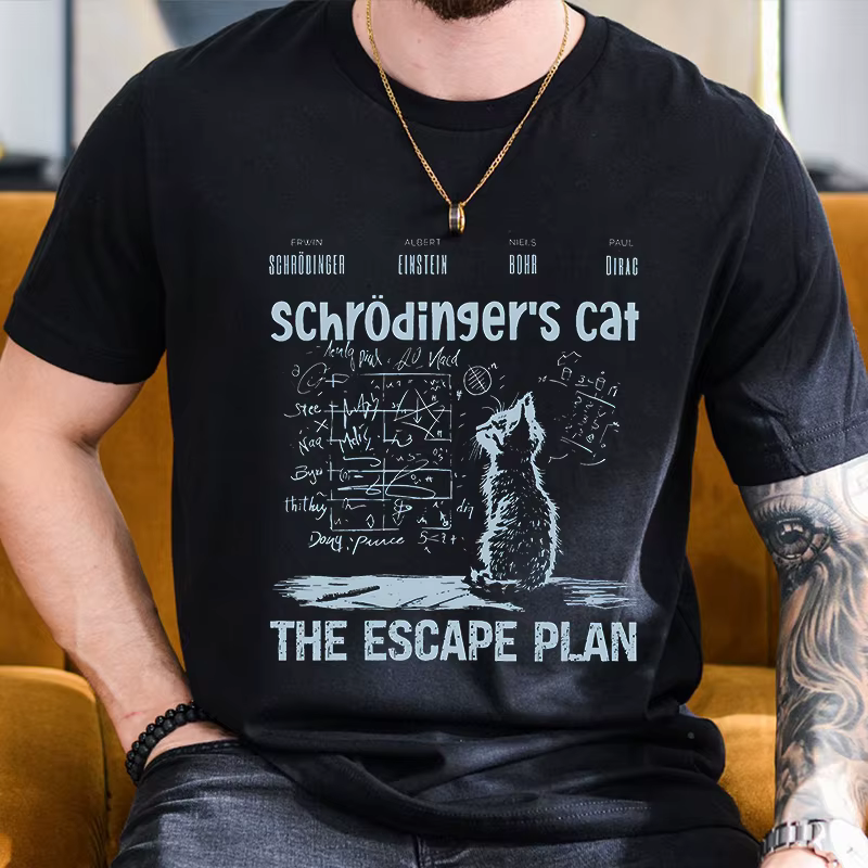 T-shirt pour hommes vêtements mode chat le Plan d'évasion Geeky imprimé t-shirts Harajuku à manches courtes