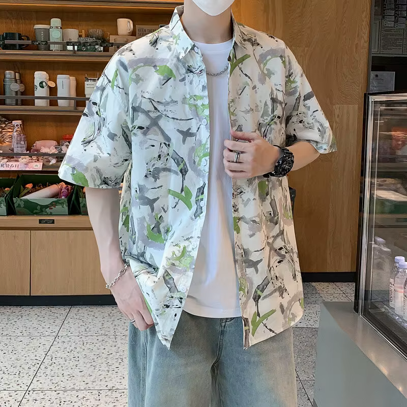 Shrit 2025 imprimé tropical respirant pour hommes - Chemise de plage légère et ample pour l'été