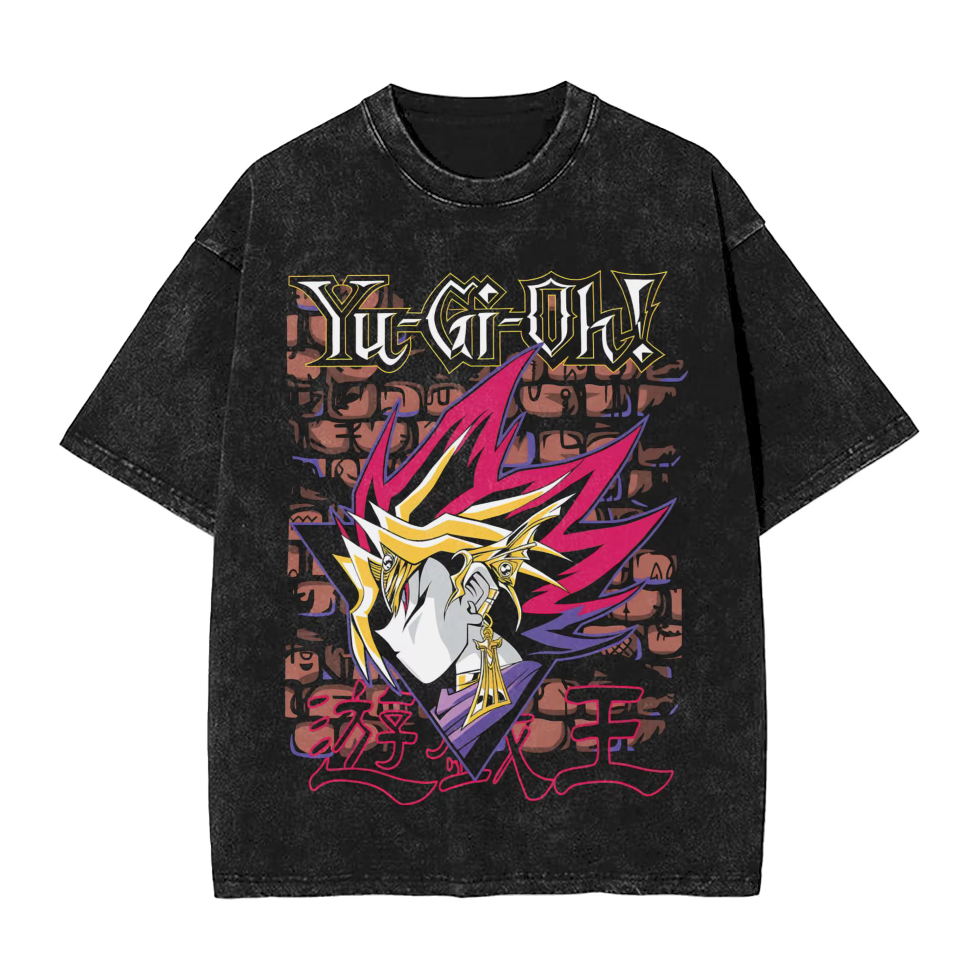 Yu-Gi-Oh! Vintage Lavé et Délavé T-shirt graphique Yugi Muto pour hommes