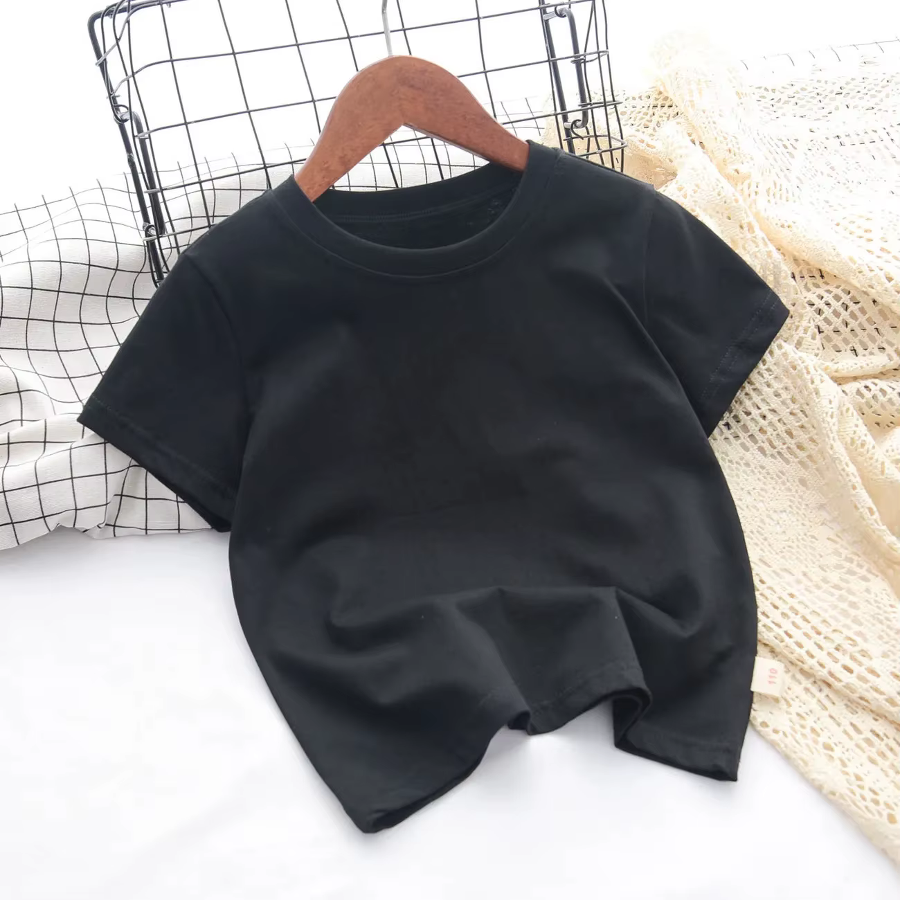 100% coton 180gsm tissu enfants garçon fille T-Shirt 2025 nouveau été femmes à manches courtes