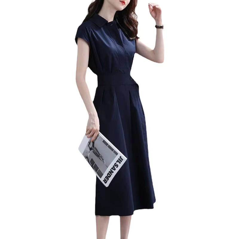 Robe chemise élégante et amincissante de style français
