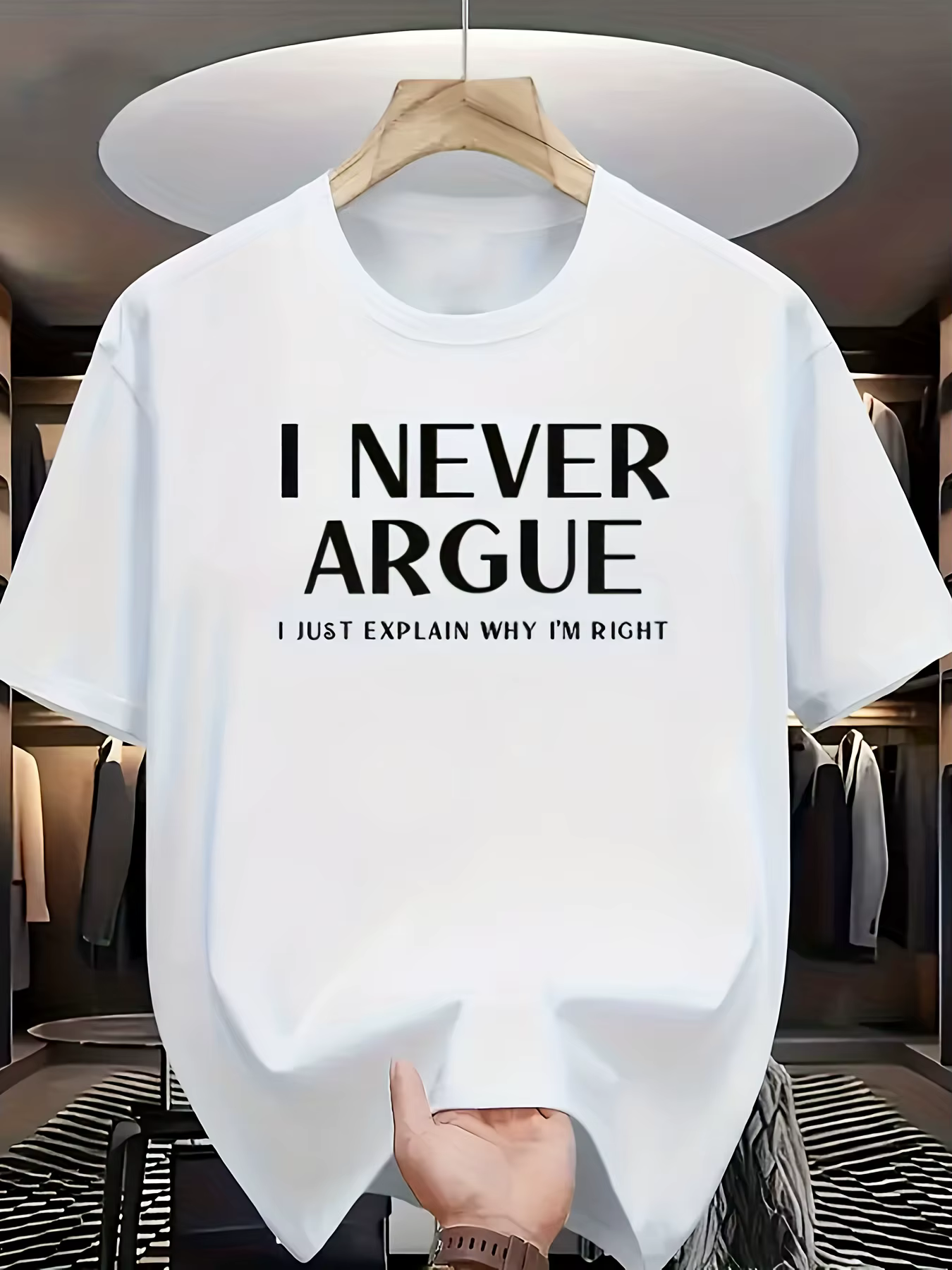 T-shirt drôle avec inscription « Je ne discute jamais