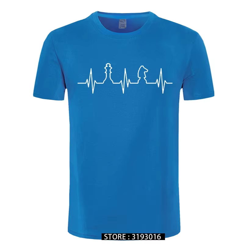 Battement de coeur d'échecs t-shirt homme à manches courtes hommes Cool amour jouant des échecs T-shirts
