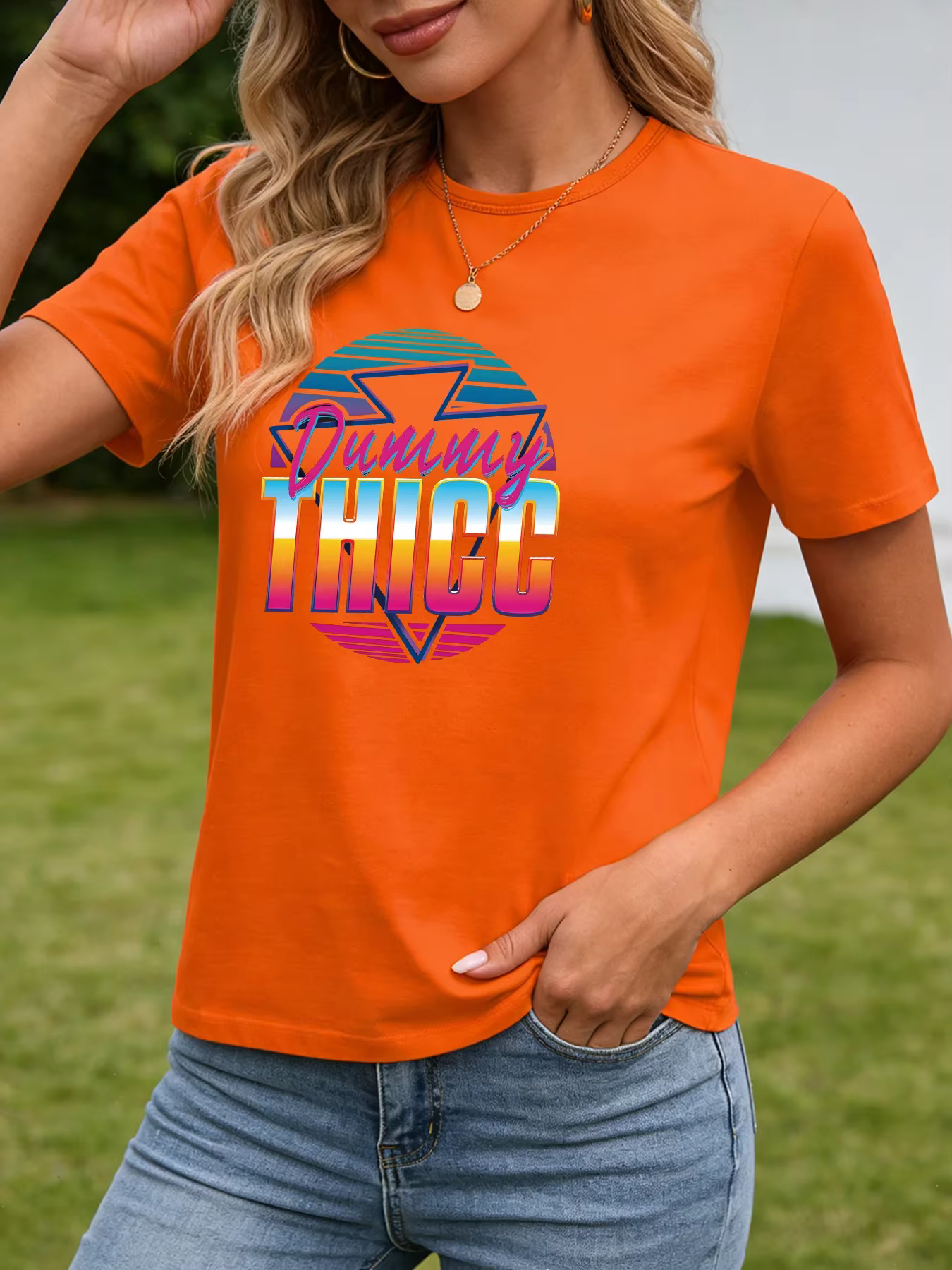 Nouveau T-shirt Femme Printemps/Été 2026 – Motif Rétro Années 80 – Col Rond Décontracté à Manches Courtes