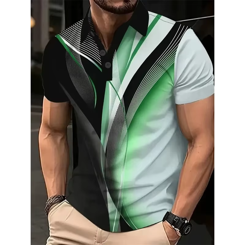 Polo homme à motif irrégulier tendance