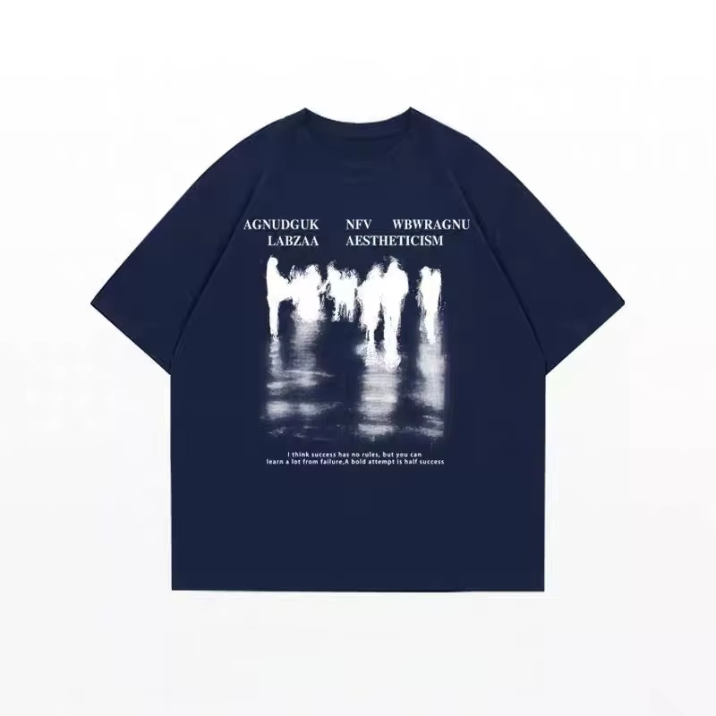 T-shirt à manches courtes ample à col rond imprimé pour homme