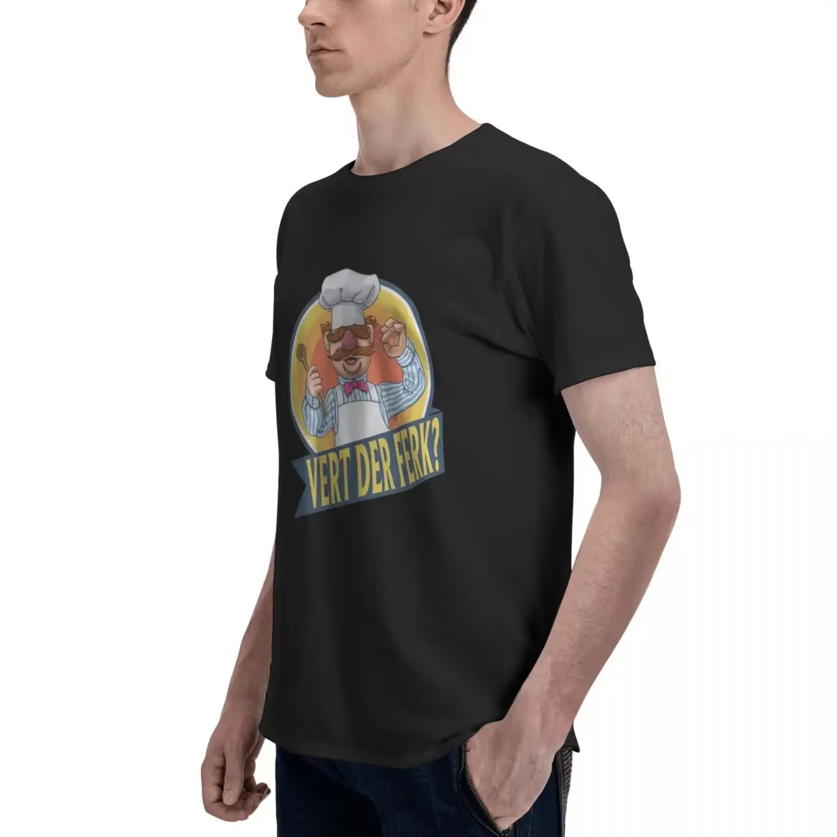 VERT DER FERK 100% T-shirt en coton Économie classiques pour hommes à manches courtes col rond S-6XL