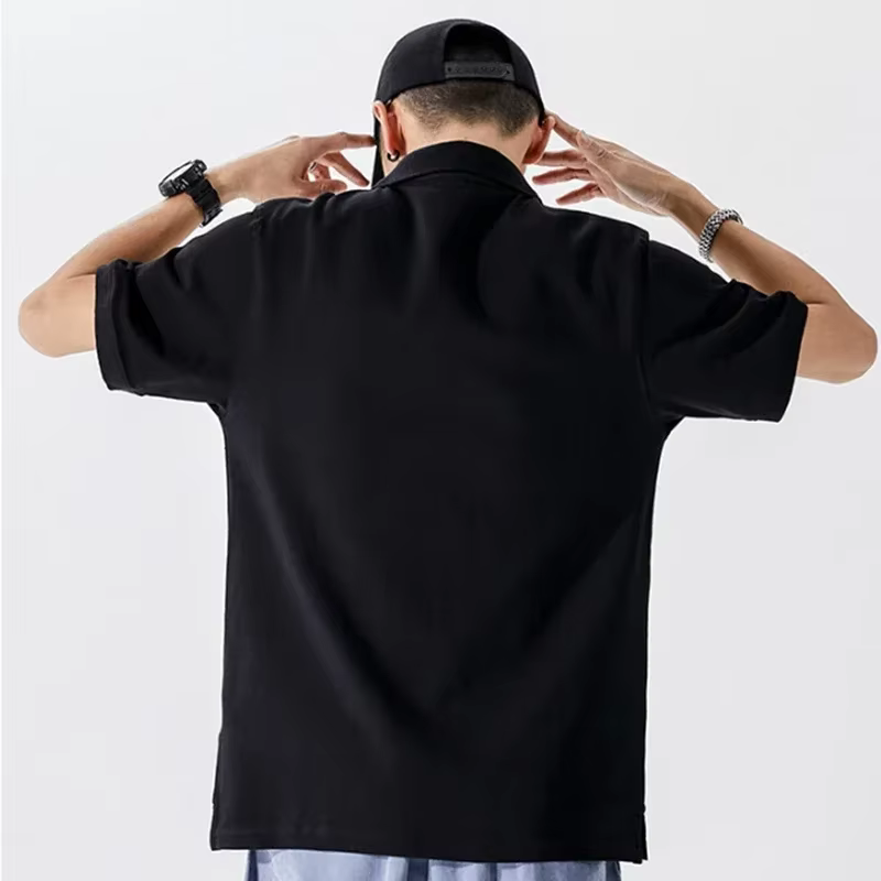 Lyprerazy été Teedy ours broderie Polo Streetwear décontracté Original hauts à manches courtes col rabattu T-shirt mâle