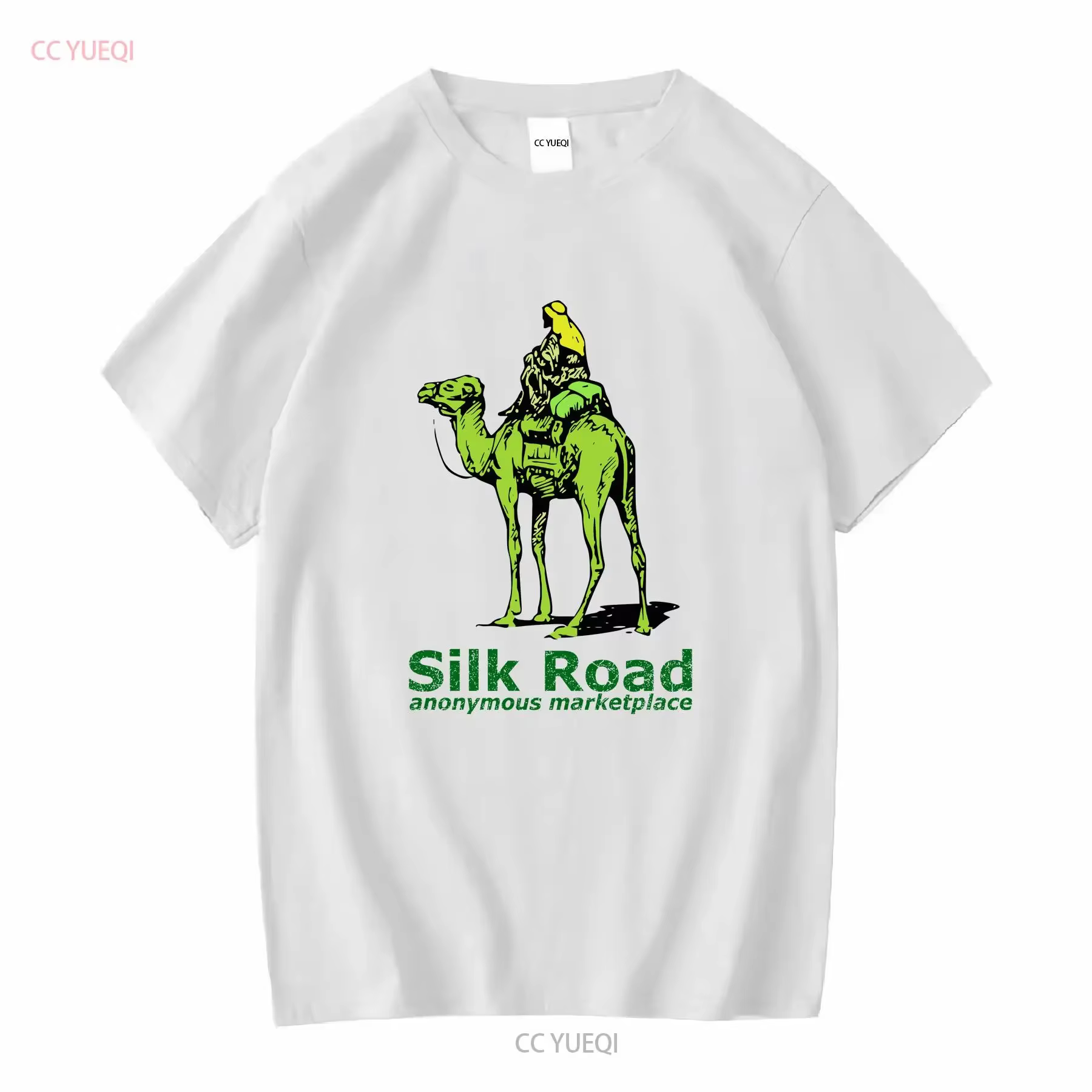 Silk Road Marketplace T Shirt Blanc vintage Lavé Unisexe Légèrement homme vêtements de créateurs Graphique polyvalent Streetwear doux