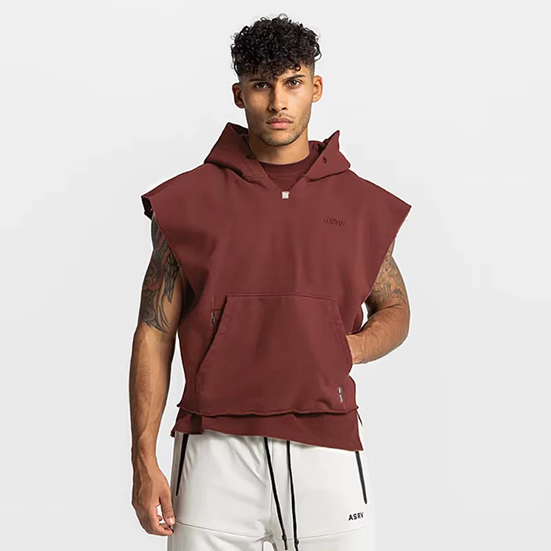 Débardeur à capuche en coton pour homme
