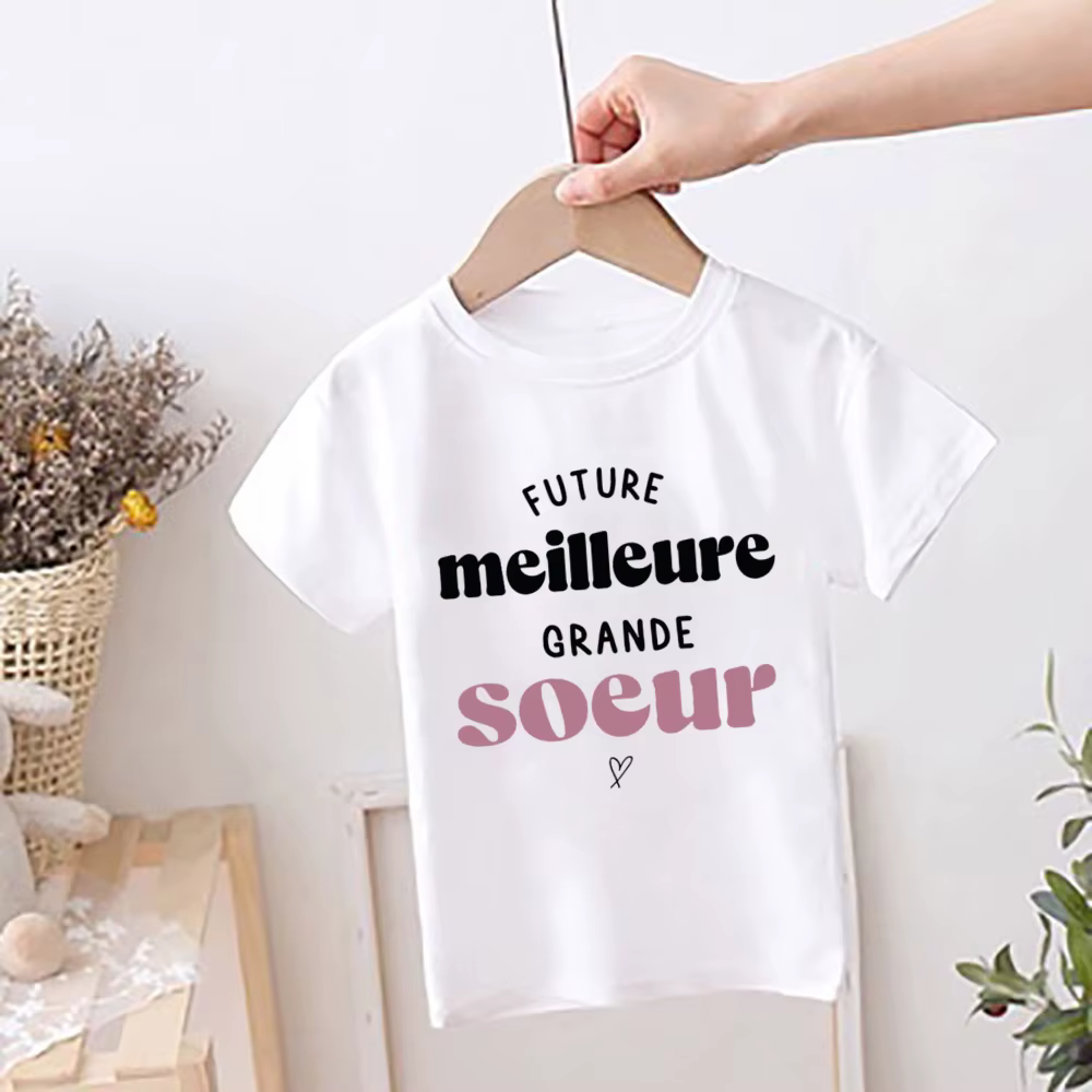 Future grande sœur grand frère ami imprimé chemise bébé annonce T-shirt garçons filles à manches courtes chemises