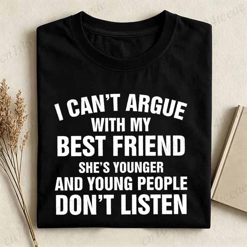 T-shirt « Meilleur Ami » Sarcastique pour Femme – Tenue d'Été Décontractée à Col Rond et Manches Courtes – Idée Cadeau