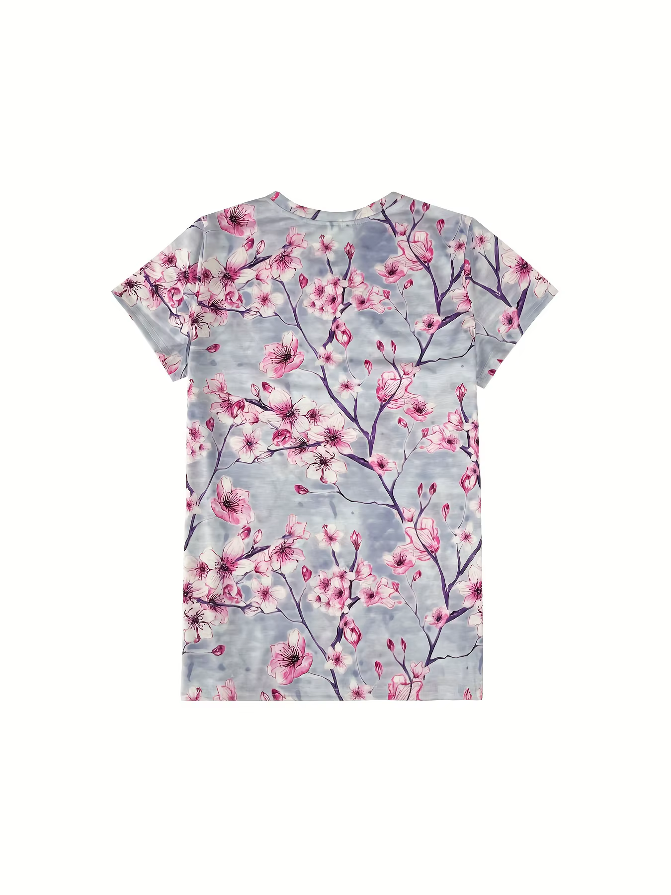 T-shirt vert pâle pour femme - Motif branche de cerisier