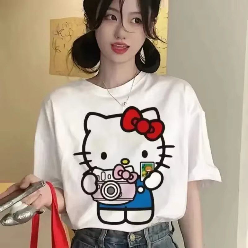 T-shirts en coton coréen Y2K Hello Kitty Kawaii