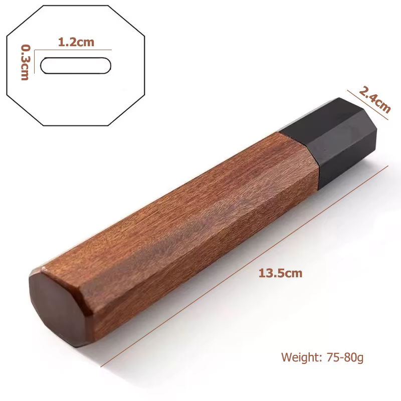 Couteau de cuisine japonais en bois massif, manche de bricolage, partie professionnelle Santoku, tranchage de viande, poisson brut, couteau de Chef, manche octogonal en ébène
