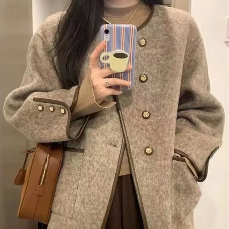 Manteau en mélange de laine pour femmes