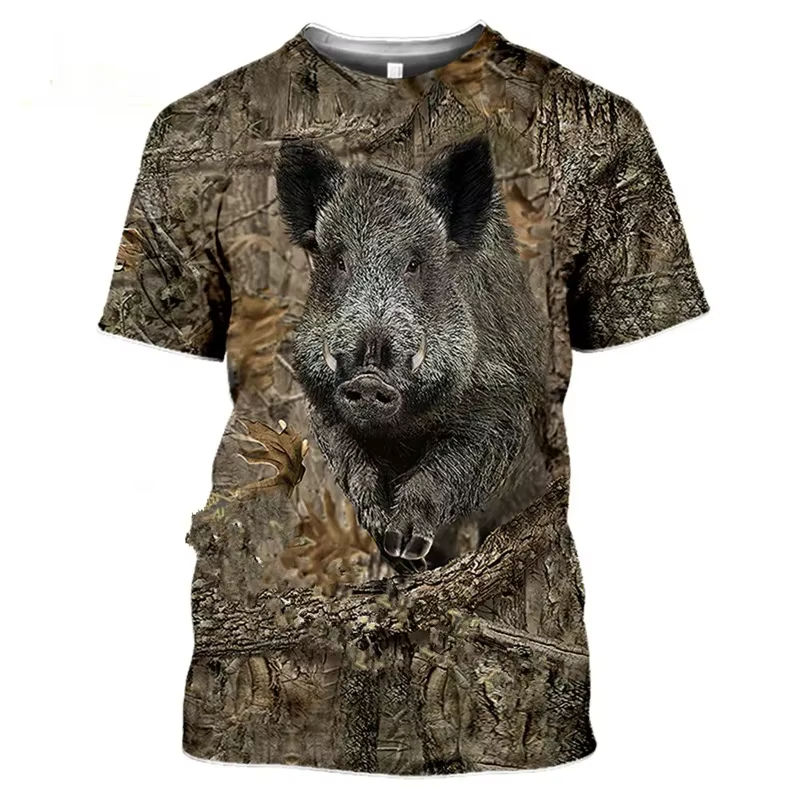 Cerf lièvre chasse camouflage T-Shirt hommes 3D