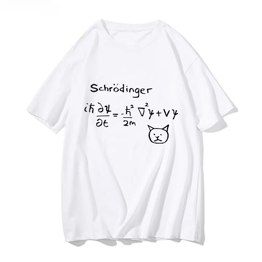 Drôle Schrodinger's Cat Quantum Mechanics T-shirts mode Manga bande dessinée hommes formule beaux