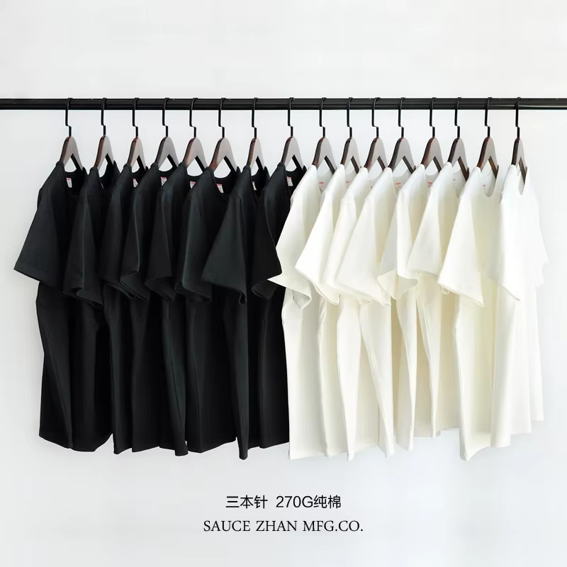 Hauts et t-shirts T-shirt homme manches courtes Anti-déformation Anti-rétrécissement Double tissu coton doux coupe