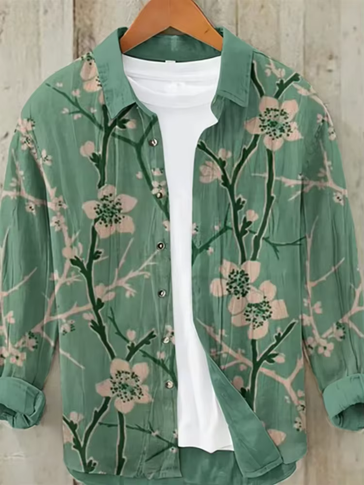 Sakura – chemise japonaise en lin mélangé