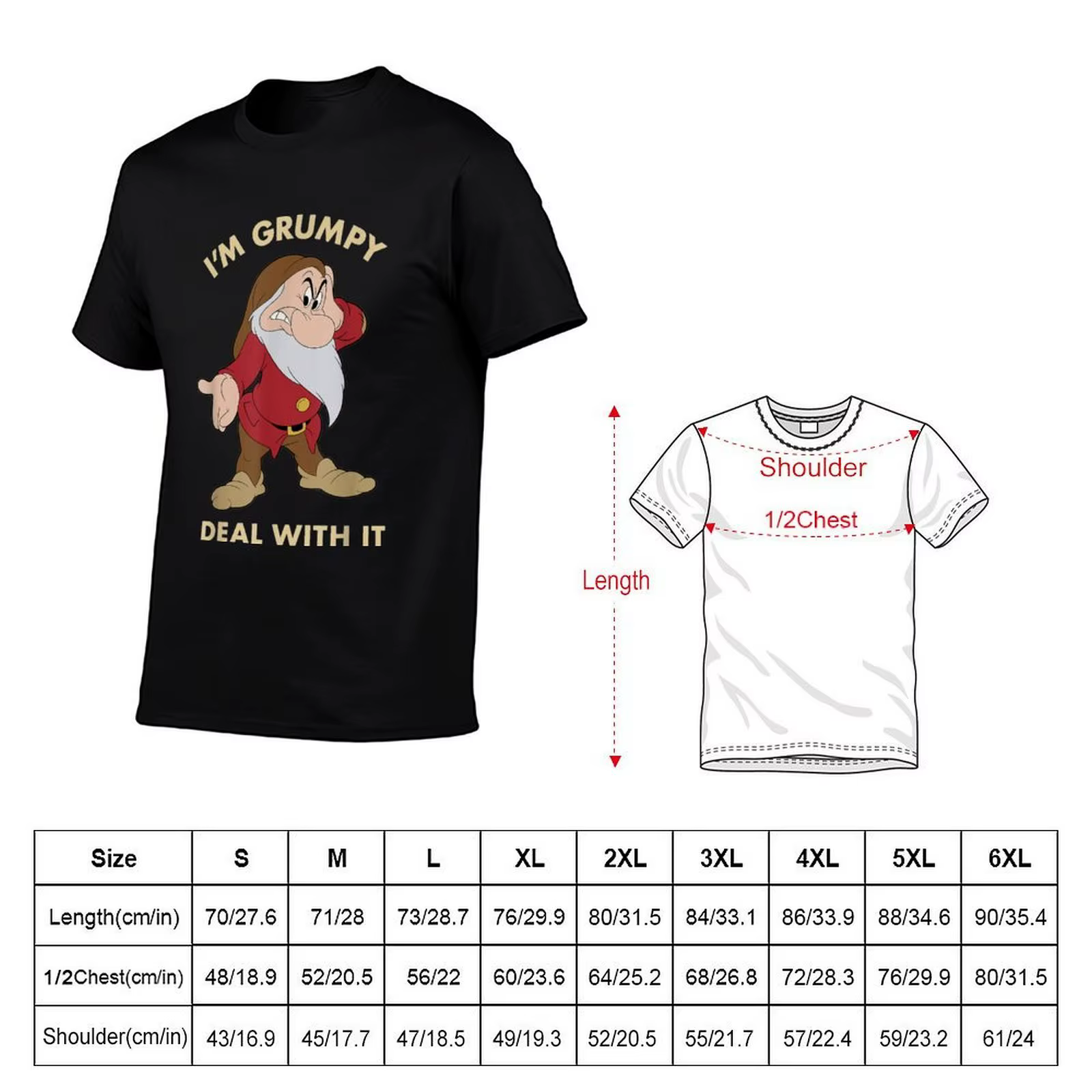 Je suis Grumpy Deal With It T-Shirt t-shirts pour homme graphique vintage