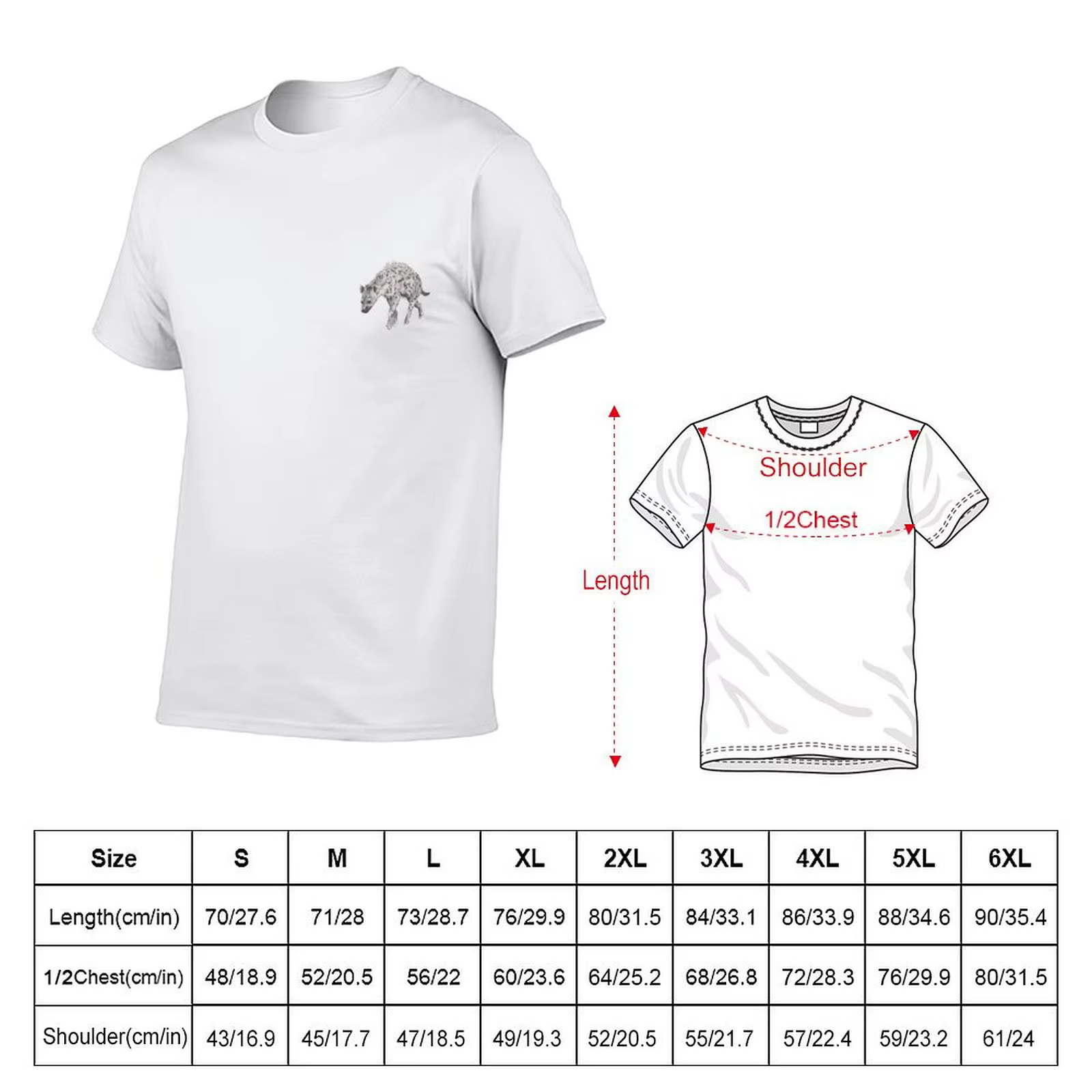 T-shirt avec impression de hyaène (version petit format)