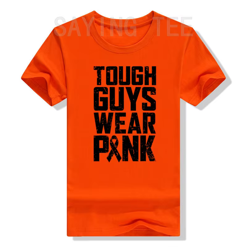 Tough Guile Wear-T-shirt rose de sensibilisation au cancer du sein pour hommes et garçons