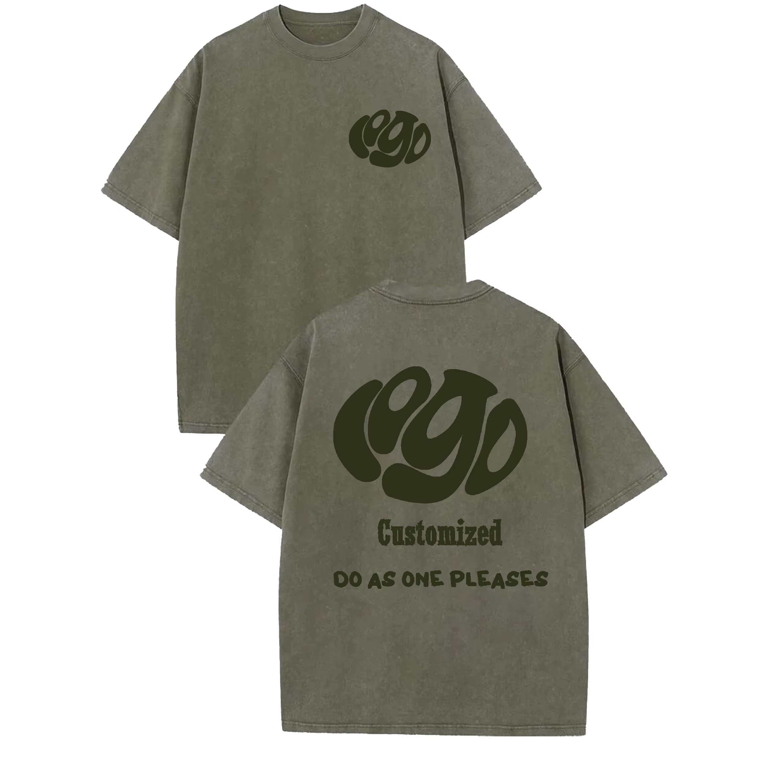 Personnalisez votre LOGO Hip Hop Streetwear hommes 100% coton T-shirts surdimensionné haut délavé t-shirt unisexe été rétro marque personnalisée