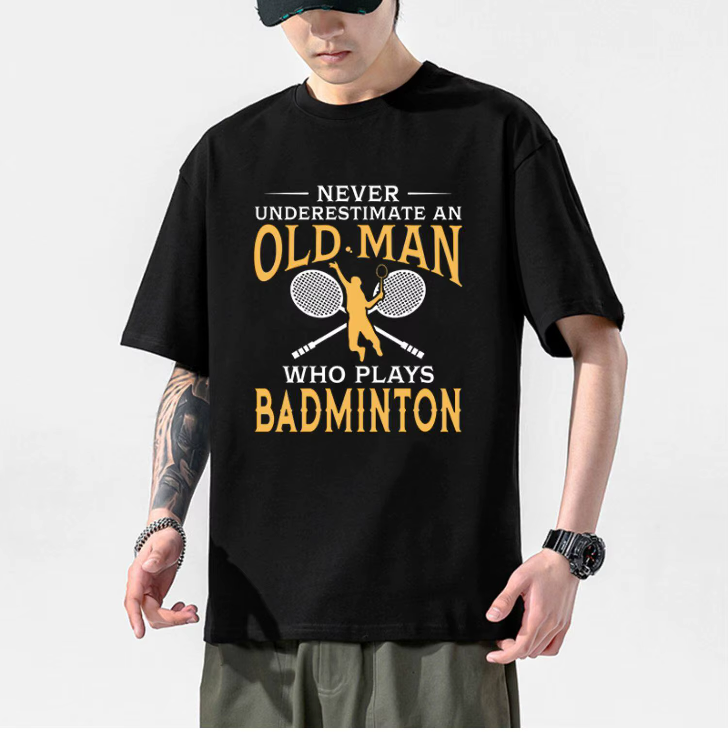 T-shirt de sport à motif d'ours de tennis pour hommes et femmes