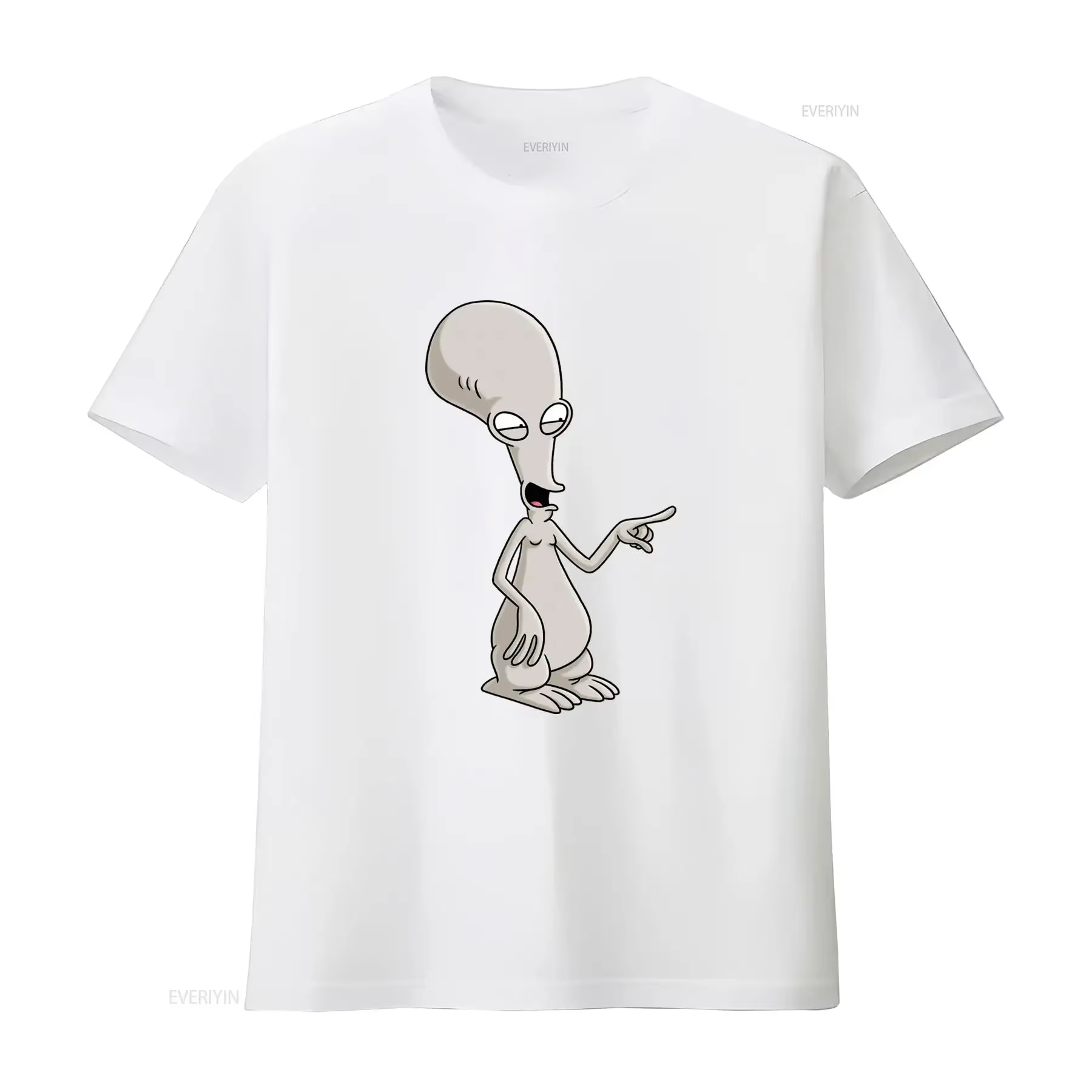 T-shirt Roger Smith The Alien à imprimé dessin animé pour tailles S à 5XL, fabriqué aux États-Unis, style vintage délavé, décontracté et élégant
