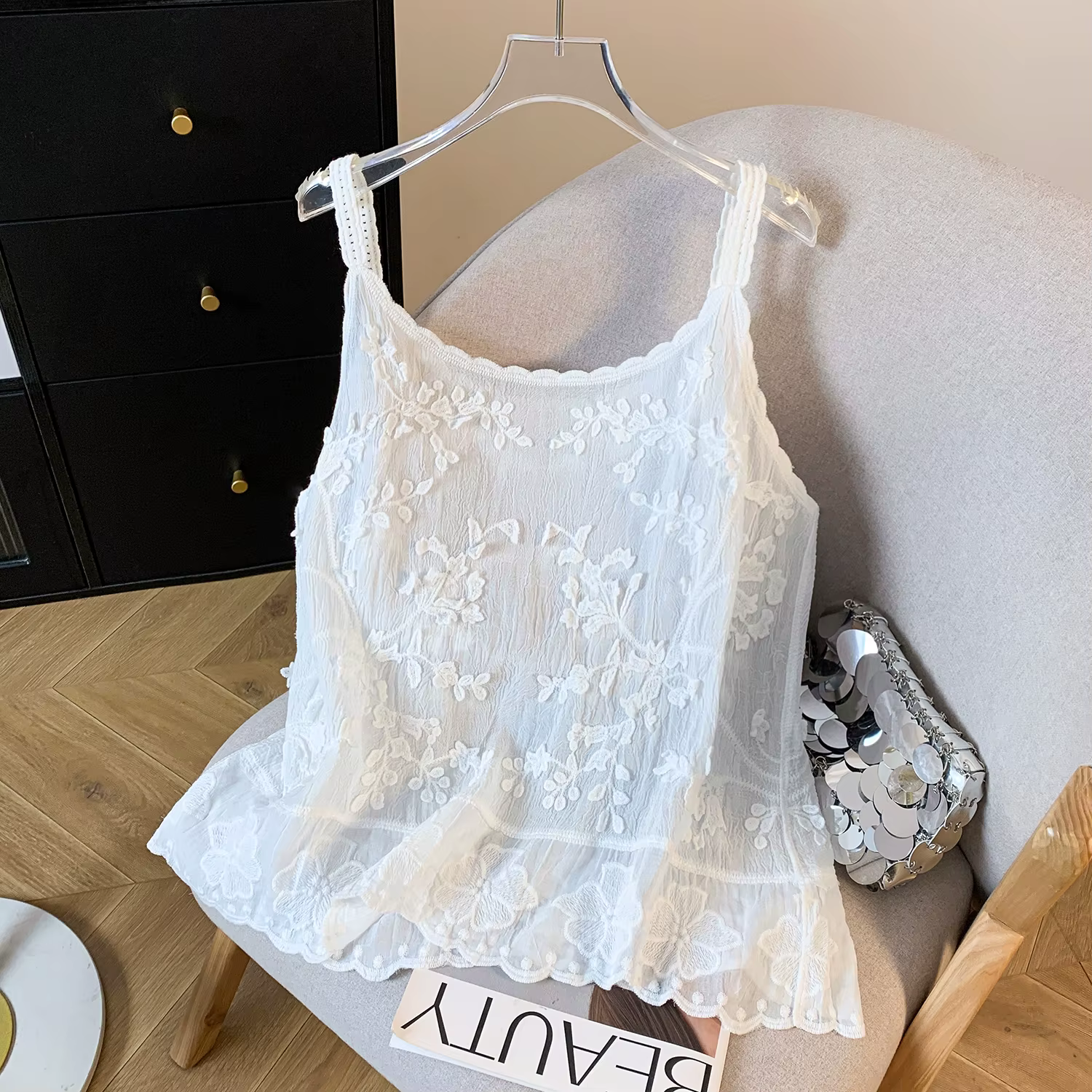 Débardeur en coton et lin pour femmes