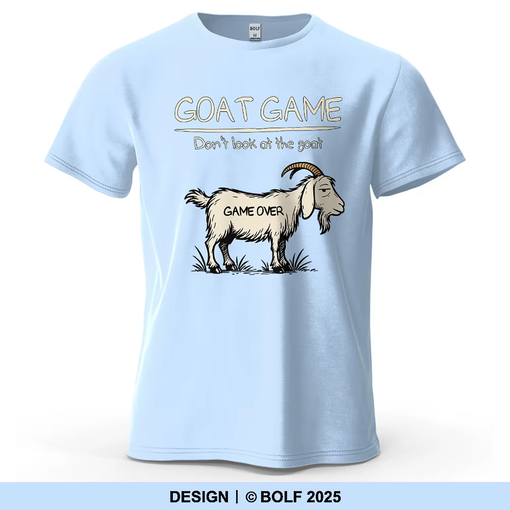 Jeu de chèvres dessin animé imprimé T-Shirt homme 100% coton surdimensionné humoristique graphique t-shirts pour haut pour femme décontracté Streetwear