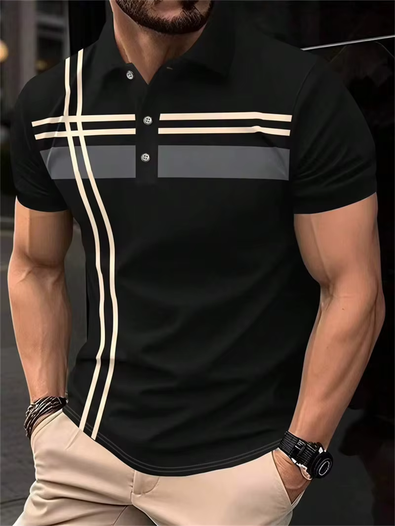 Polo à rayures tendance pour hommes