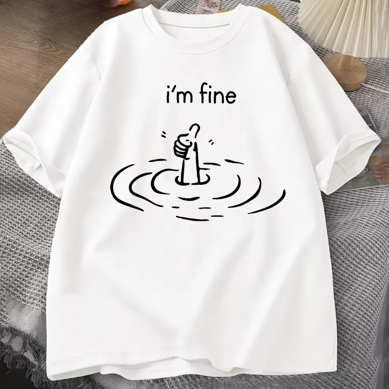 T-shirt imprimé Im Fine Back pour femmes