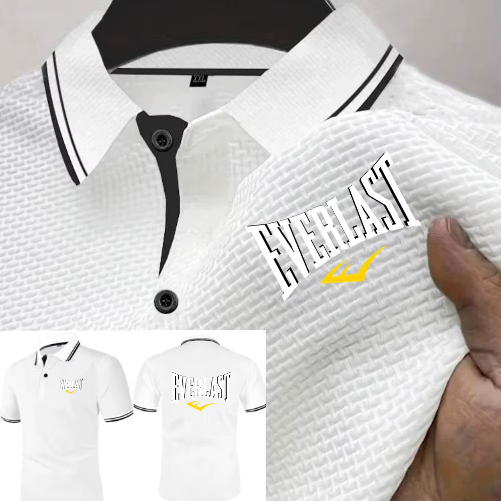 Hommes polos Everlast Polo été glace soie Cool coupe ajustée maille t-shirts doux
