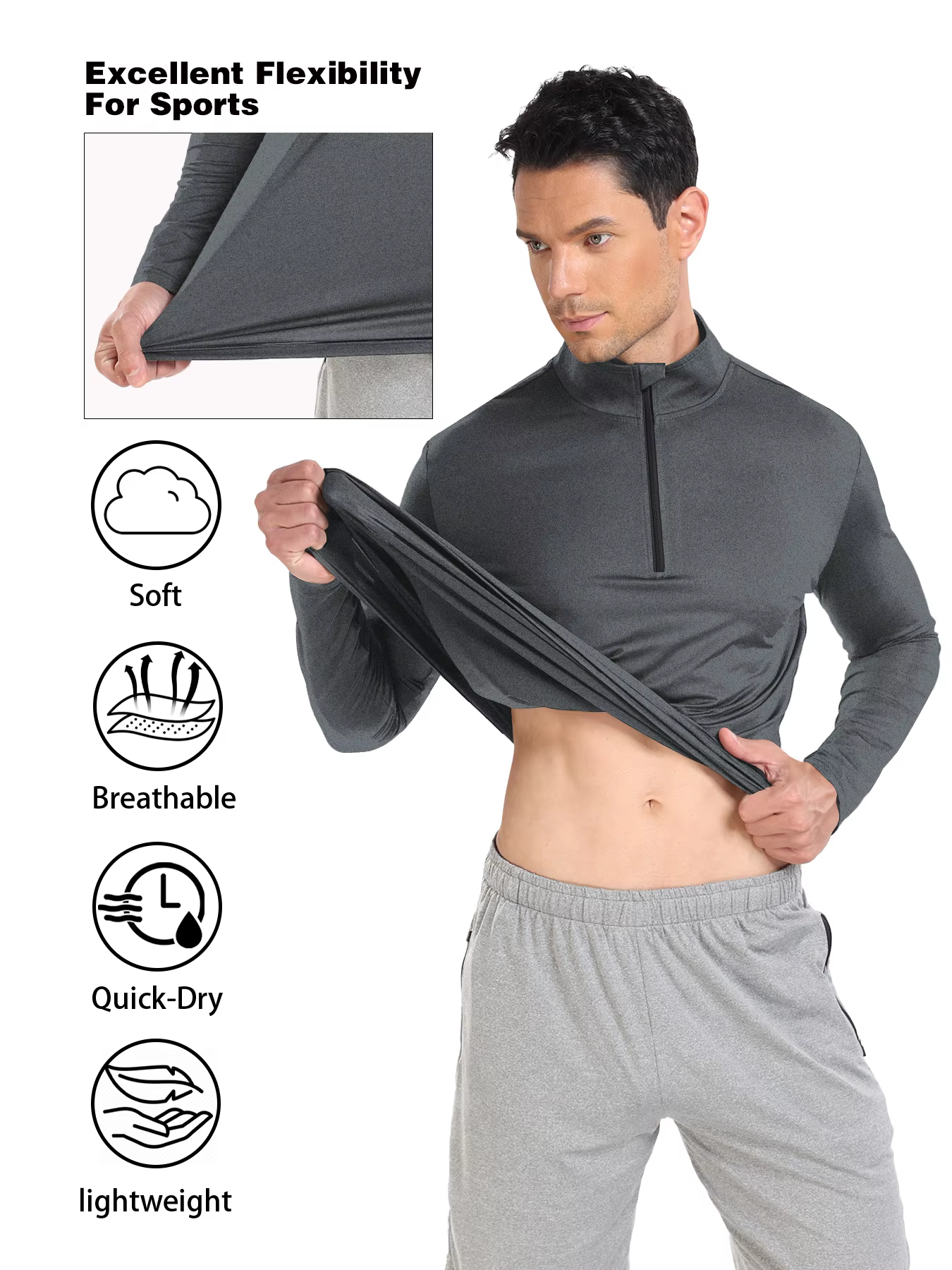 Pull de golf pour homme à col zippé