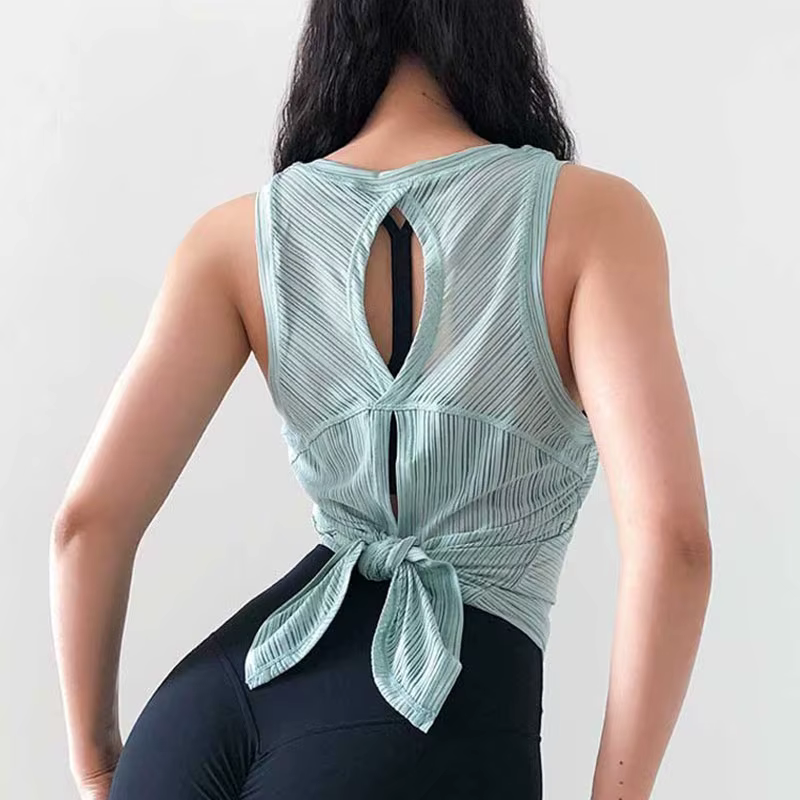 T-shirt de sport sexy à dos ouvert pour femme