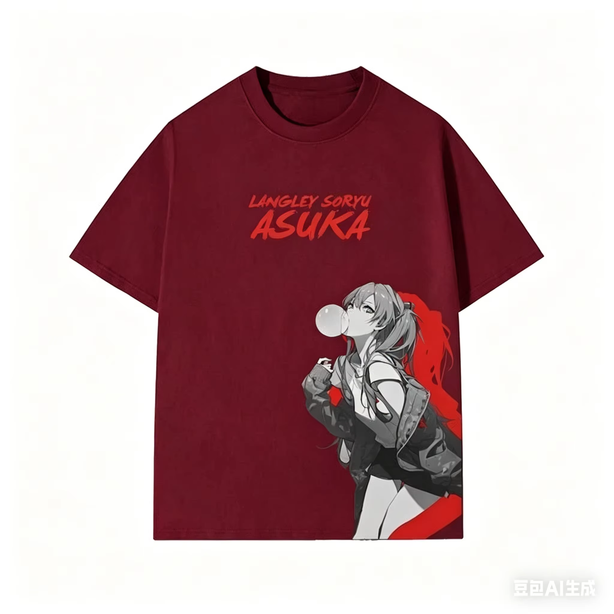 T-shirt à manches courtes Asuka d'animation japonaise, été, Eva, pour hommes et femmes, en pur coton, à manches courtes, ample, tendance, décontracté